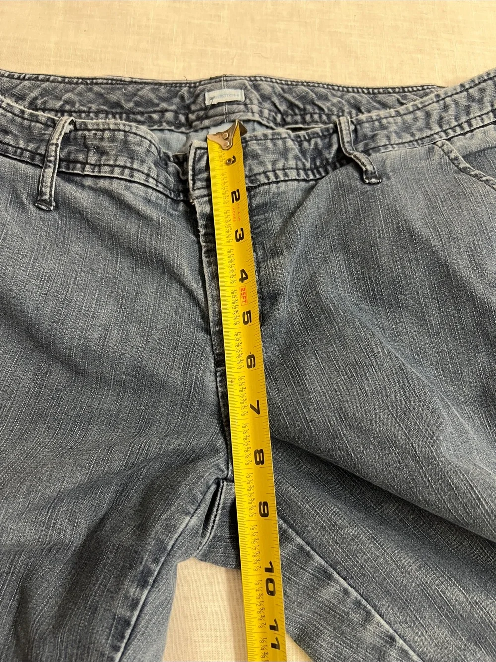 🌞 Gap Vintage 90s y2k Blue Denim Bermuda Shorts with a big cuff women size 12